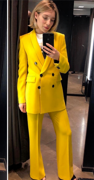 yellow suit zara